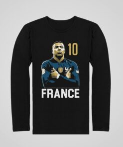Tričko s dlhým rukávom Mbappe France 10 čierne