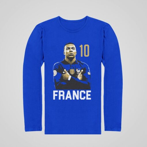 Tričko s dlhým rukávom Mbappe France 10 modré