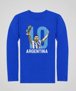 Tričko s dlhým rukávom Messi Argentína modré