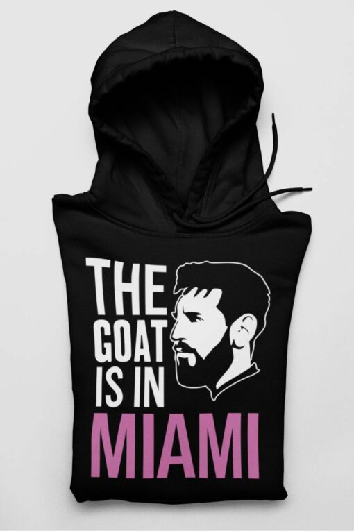 Mikina Messi Miami Goat čierna zložená