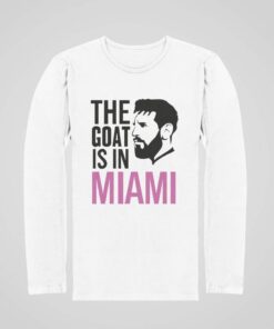 Tričko S Dlhým Rukávom Messi Miami Goat biele