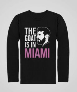 Triko S Dlouhým Rukávem Messi Miami Goat černé