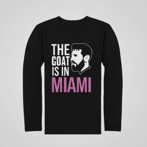 Tričko S Dlhým Rukávom Messi Miami Goat čierne