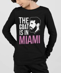 Tričko S Dlhým Rukávom Messi Miami Goat čierne chlapec