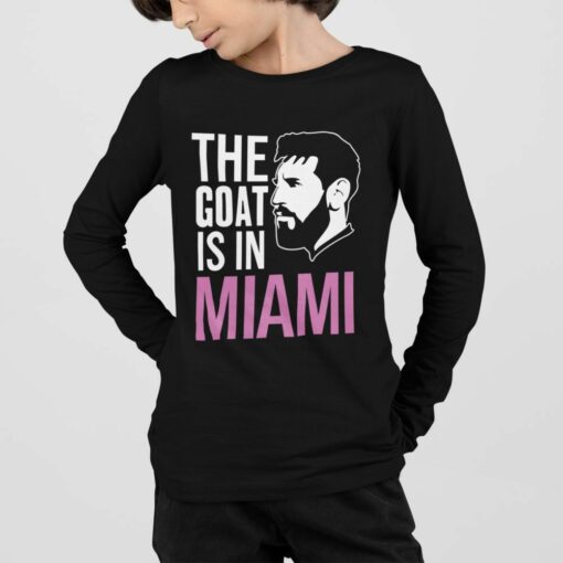 Tričko S Dlhým Rukávom Messi Miami Goat čierne chlapec