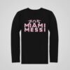 Tricko s dlhym rukavom Messi Miami cierne vzor