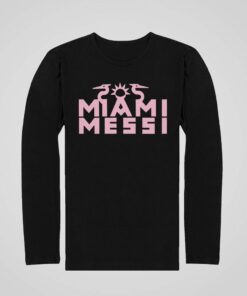 Triko s dlouhým rukávem Messi Miami černé vzor