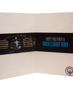 Narodeninova karta Manchester City s nalepkami Etihad a napis