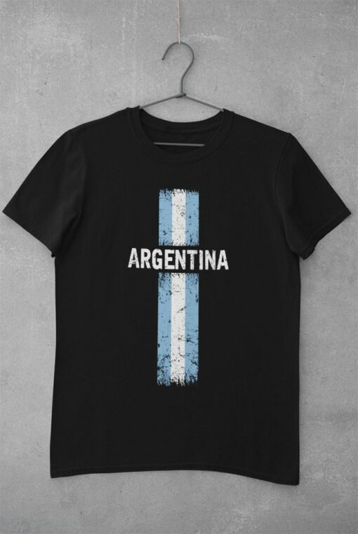 Tričko Argentína s vlajkou čierne