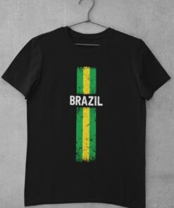 Triko Brazilía s vlajkou černé