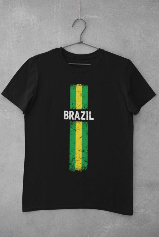 Triko Brazilía s vlajkou černé
