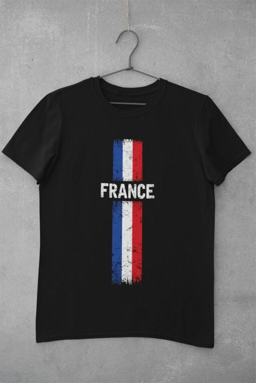 Tričko Francúzsko s vlajkou čierne