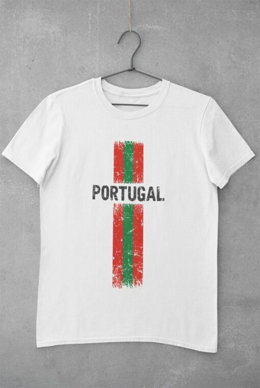 Tričko Portugalsko s vlajkou biele