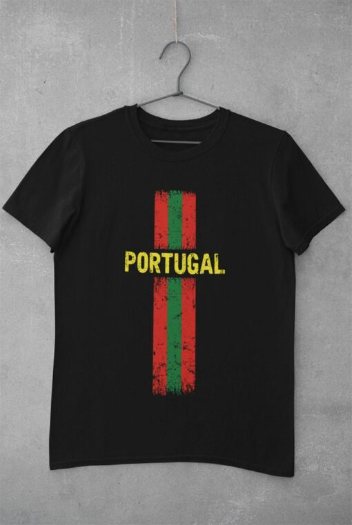 Tričko Portugalsko s vlajkou černé