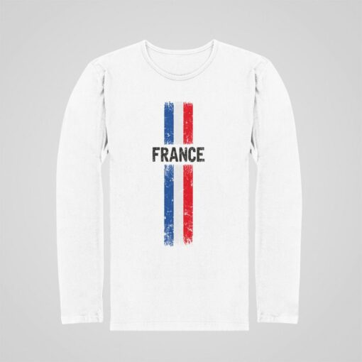 Tričko S Dlhým Rukávom Francúzsko biele