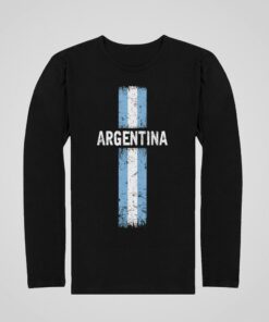 Tričko s dlhým rukávom Argentína čierne