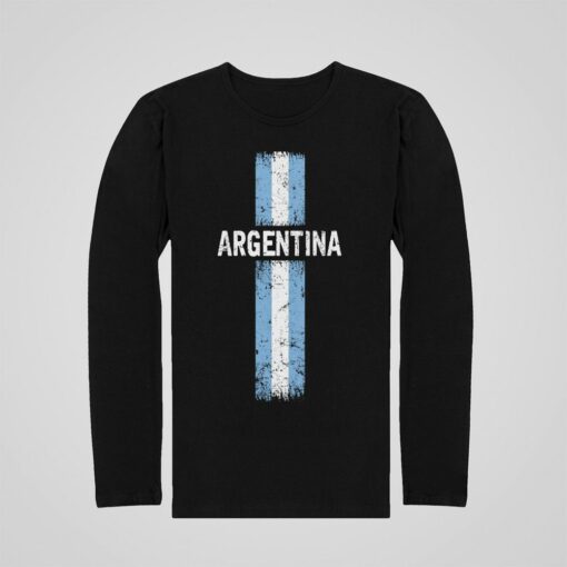 Tričko s dlhým rukávom Argentína čierne
