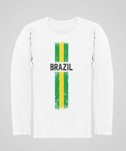 Triko s dlouhým rukávem Brazílie bílé