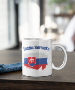 Fotbalový hrnek Fandím Slovensku - bílý