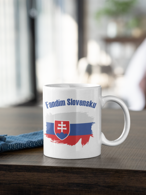 Futbalový hrnček Fandím Slovensku - biely