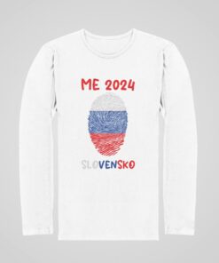 Detské tričko Slovensko EURO 2024 s dlhým rukávom - biele