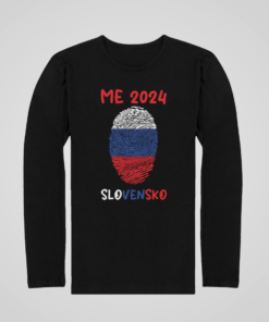 Detské tričko Slovensko EURO 2024 s dlhým rukávom - čierne