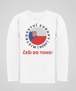 Tričko Česko EURO 2024 s dlhým rukávom - biele