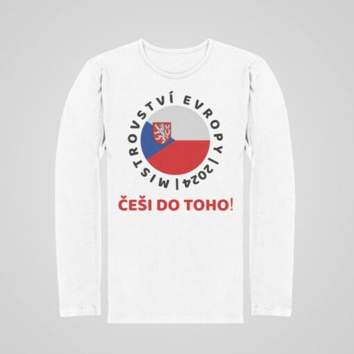 Tričko Česko EURO 2024 s dlhým rukávom - biele