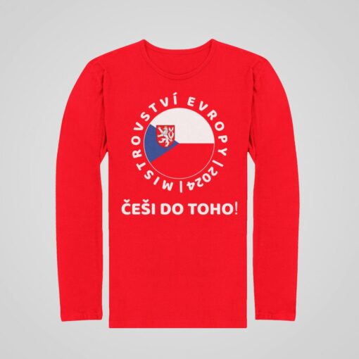 Tričko Česko EURO 2024 s dlhým rukávom - červené