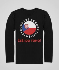 Tričko Česko EURO 2024 s dlhým rukávom - čierne