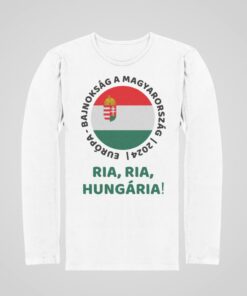 Tričko Maďarsko EURO 2024 s dlouhým rukávem - bílé