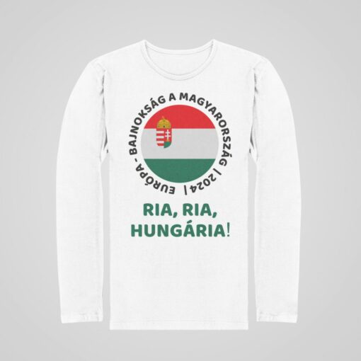 Tričko Maďarsko EURO 2024 s dlhým rukávom - biele