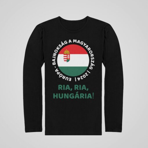 Tričko Maďarsko EURO 2024 s dlouhým rukávem - černé