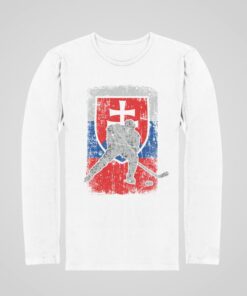 Hokejové triko Slovakia s dlouhým rukávem - bílé