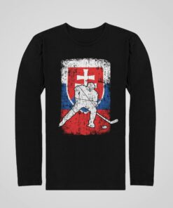 Hokejové triko Slovakia s dlouhým rukávem - černé