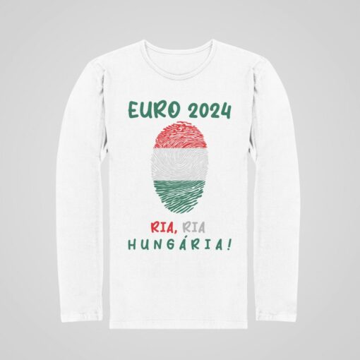Tričko Maďarsko EURO 24 s dlouhým rukávem - bílé