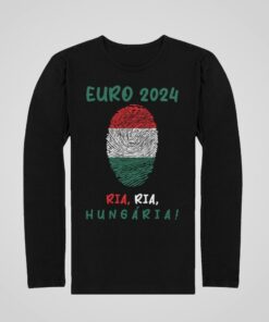 Tričko Maďarsko EURO 24 s dlouhým rukávem - černé