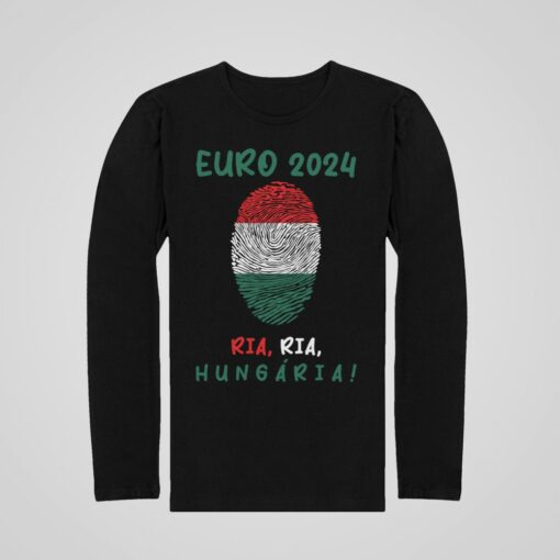 Tričko Maďarsko EURO 24 s dlouhým rukávem - černé