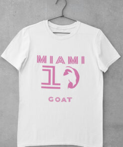 Tricko Messi Miami 10 Goat biele