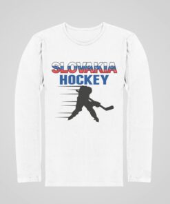 Tričko Slovakia Hockey s dlhým rukávom - biele