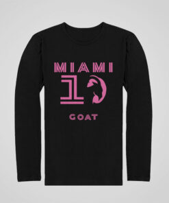 Triko s dlouhým rukávem Messi Miami Goat 10 - černé