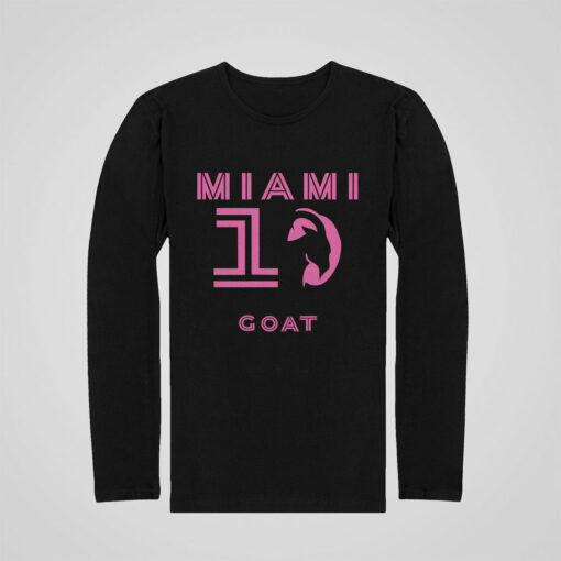 Tričko s dlhým rukávom Messi Miami Goat 10 - čierne
