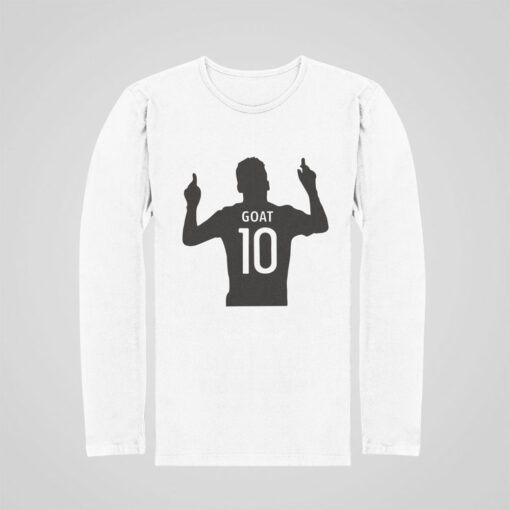 Tričko s dlhým rukávom Messi Miami 10 - biele