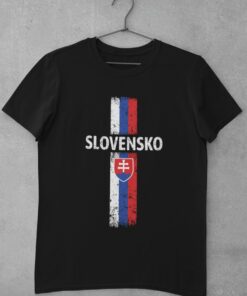 Tričko Slovensko s vlajkou - čierne