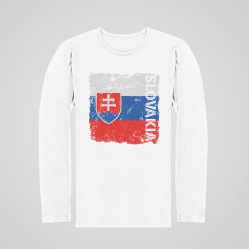 Tričko Slovakia 2024 s dlhým rukávom - biele