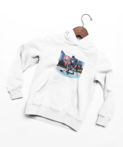 mikina s kapucnou slovensko hokejista biela